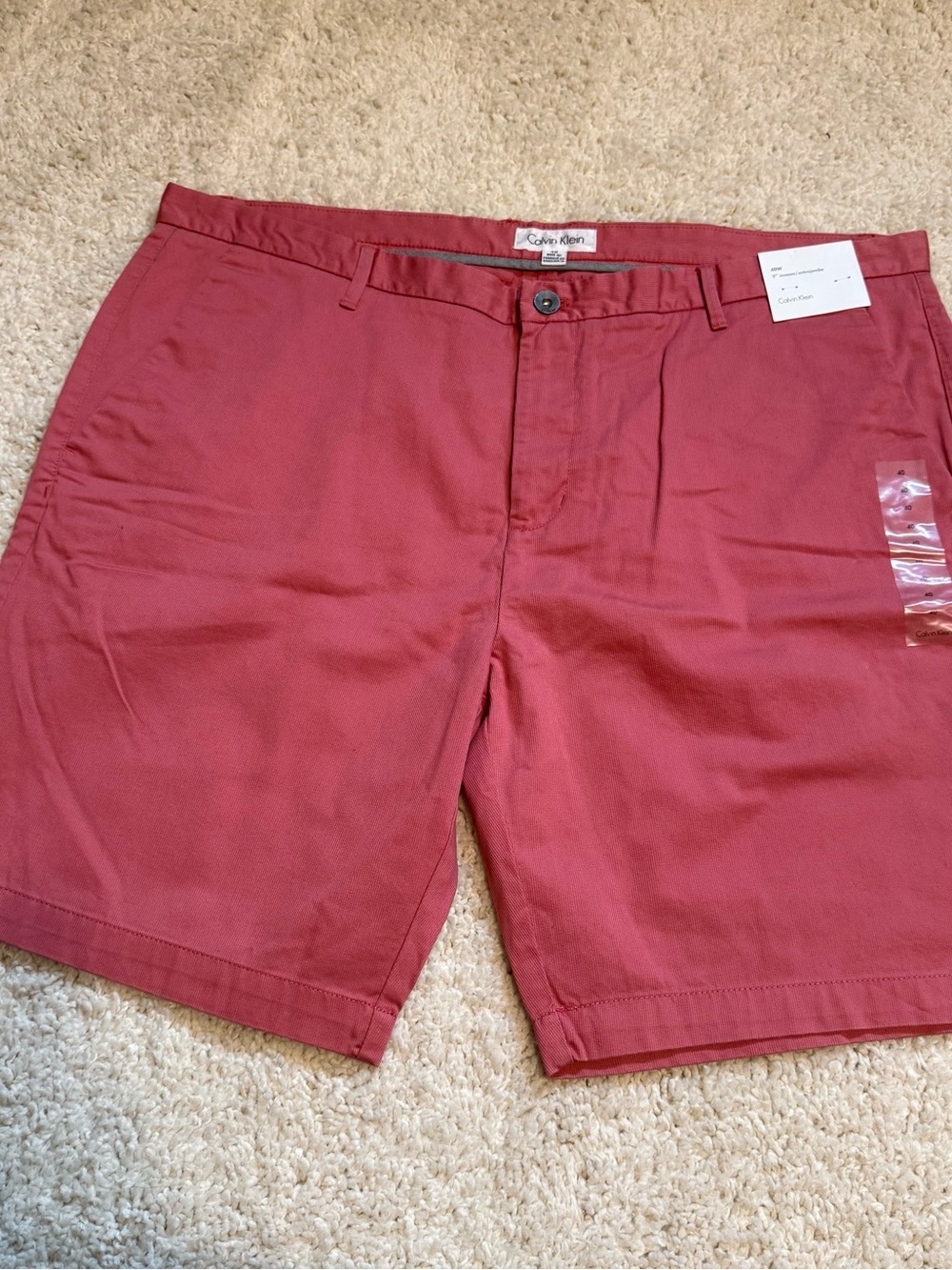 Calvin Klein Men's Cotton Salmon Flat-Front Shorts